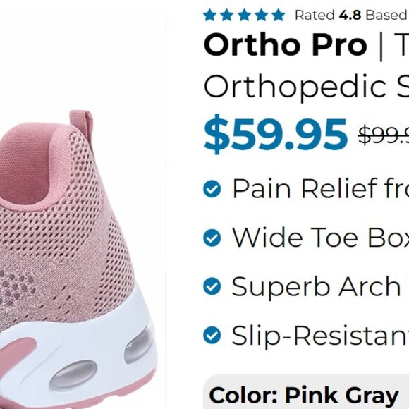 Orthopedic shoe by Musabela- The Most comfortable shoes Grey/Pink - Picture 2 of 4